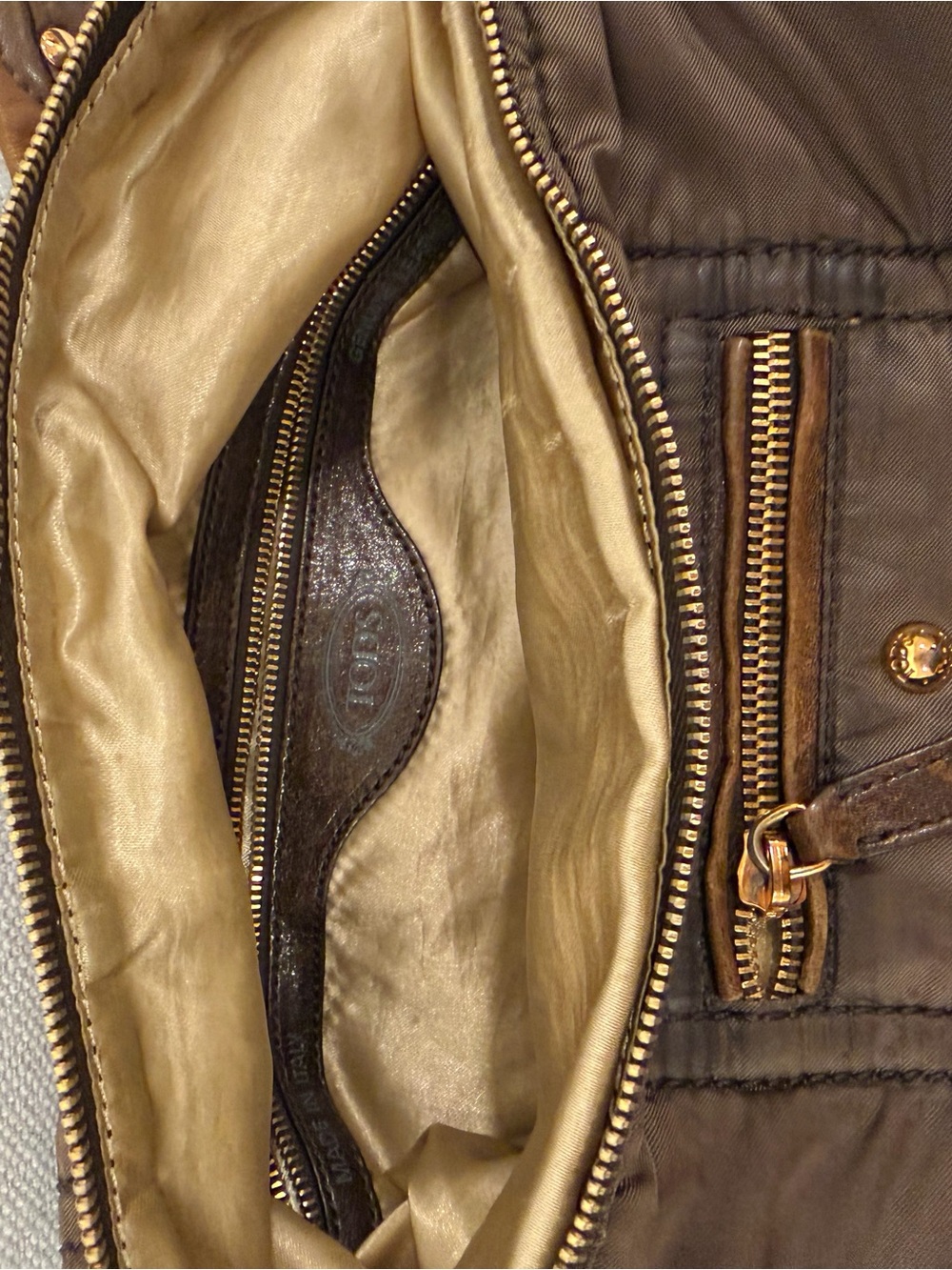 Tod's Dark Brown Leather-Trim Quilted Crossbody - Picture 2 of 2